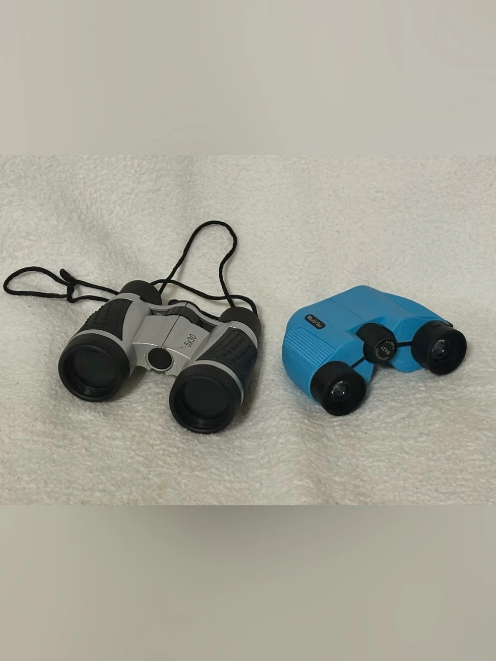 Blue Compact Kids Binoculars - Lightweight Travel Optics 2set